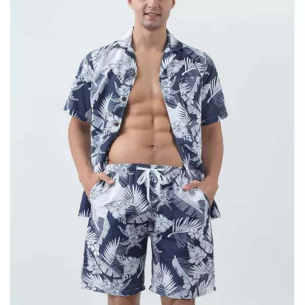 Year In Year Out Hawaiian Shirts And Shorts Sets For Men Regular Fit Casual Hawaiian Shirts Sets With Quick To Dry Effect