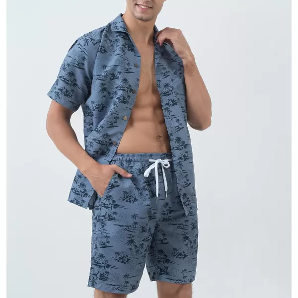 Year In Year Out Hawaiian Shirts And Shorts Sets For Men Regular Fit Casual Hawaiian Shirts Sets With Quick To Dry Effect