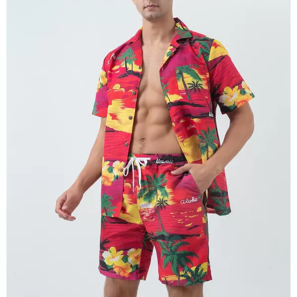 Year In Year Out Hawaiian Shirts And Shorts Sets For Men Regular Fit Casual Hawaiian Shirts Sets With Quick To Dry Effect