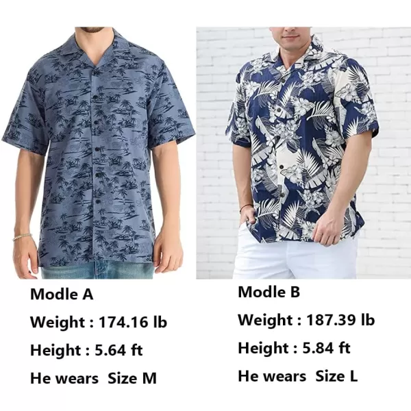 Year In Year Out Mens Hawaiian Shirt Regular Fit Hawaiian Shirts for Men with Quick to Dry Effect