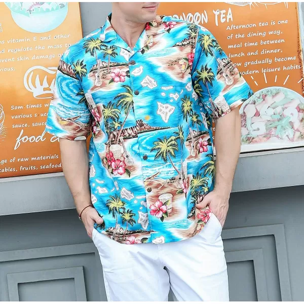 Year In Year Out Mens Hawaiian Shirt Regular Fit Hawaiian Shirts for Men with Quick to Dry Effect