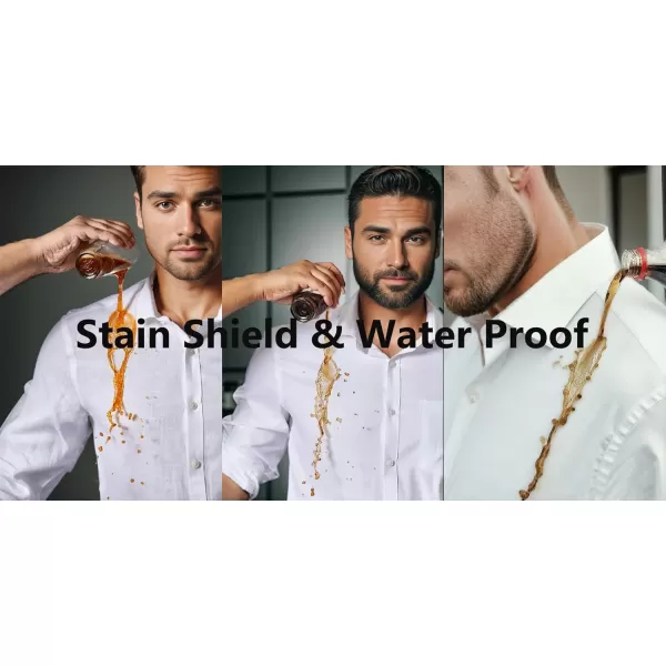 Year In Year Out Water and Stain Shield Dress Shirts for Men Button Down Long Sleeve Shirts for Men