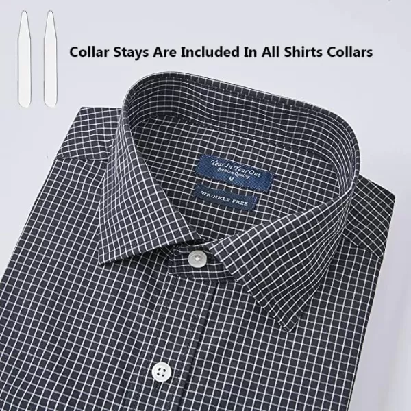 Year In Year Out Wrinkle Free Dress Shirt for Men Regular Fit Long Sleeve Wrinkle Resistant Shirt