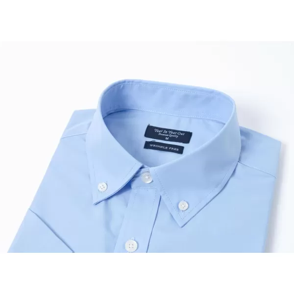 Year In Year Out Wrinkle Free Dress Shirts for Men Regular Fit Short Sleeve Button Down Shirts Business Casual Shirts