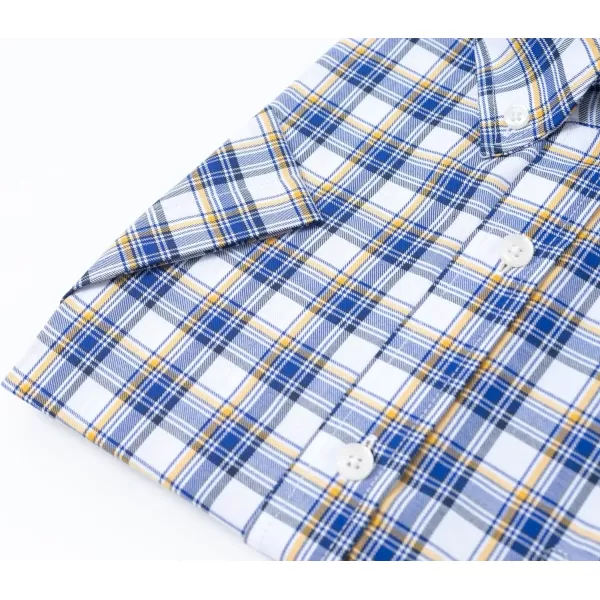 Year In Year Out Wrinkle Free Dress Shirts for Men Regular Fit Short Sleeve Button Down Shirts Business Casual Shirts