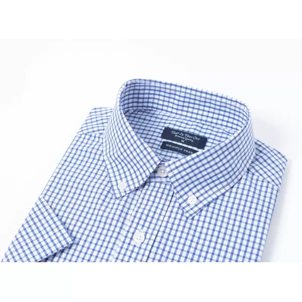Year In Year Out Wrinkle Free Dress Shirts for Men Regular Fit Short Sleeve Button Down Shirts Business Casual Shirts