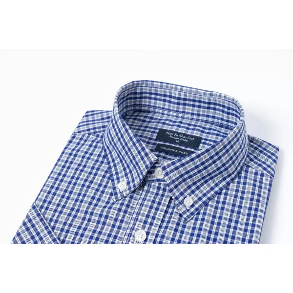 Year In Year Out Wrinkle Free Dress Shirts for Men Regular Fit Short Sleeve Button Down Shirts Business Casual Shirts
