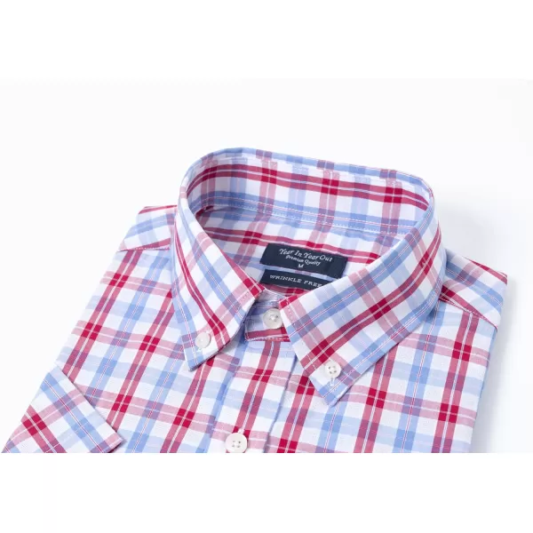 Year In Year Out Wrinkle Free Dress Shirts for Men Regular Fit Short Sleeve Button Down Shirts Business Casual Shirts