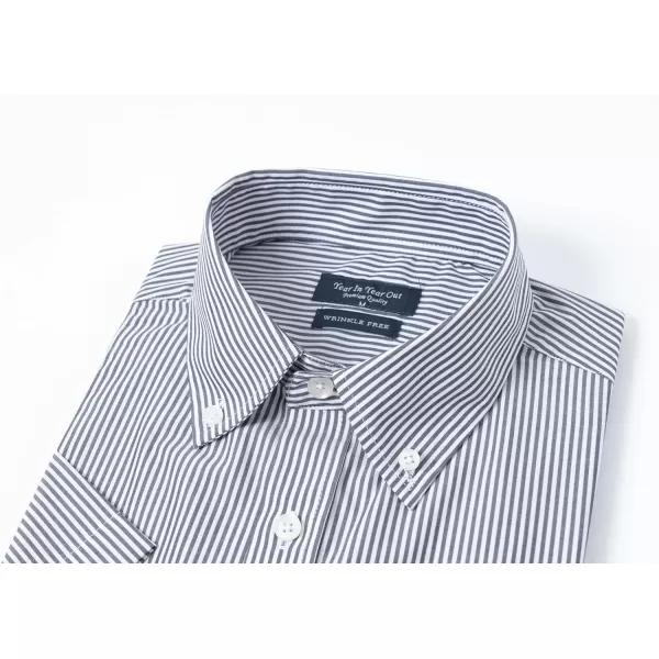 Year In Year Out Wrinkle Free Dress Shirts for Men Regular Fit Short Sleeve Button Down Shirts Business Casual Shirts