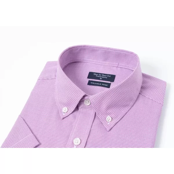 Year In Year Out Wrinkle Free Dress Shirts for Men Regular Fit Short Sleeve Button Down Shirts Business Casual Shirts