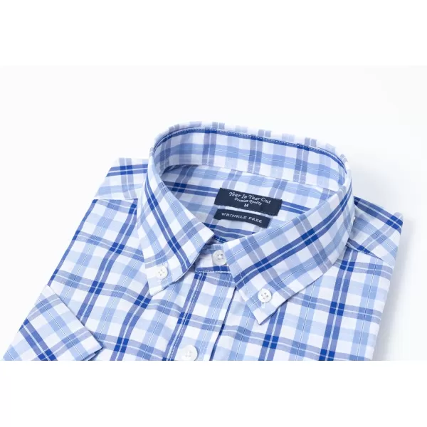 Year In Year Out Wrinkle Free Dress Shirts for Men Regular Fit Short Sleeve Button Down Shirts Business Casual Shirts