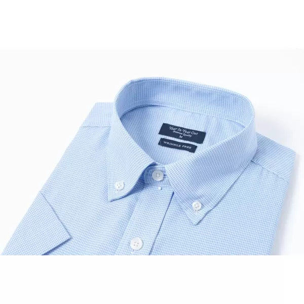 Year In Year Out Wrinkle Free Dress Shirts for Men Regular Fit Short Sleeve Button Down Shirts Business Casual Shirts