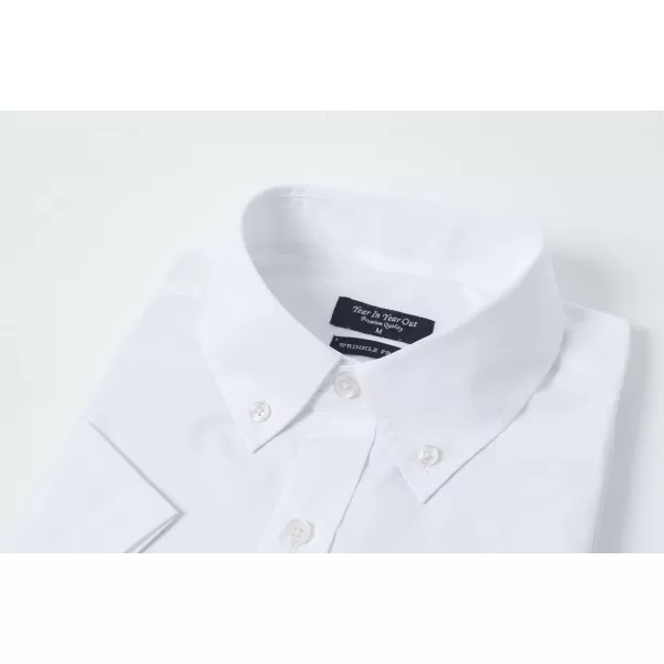Year In Year Out Wrinkle Free Dress Shirts for Men Regular Fit Short Sleeve Button Down Shirts Business Casual Shirts