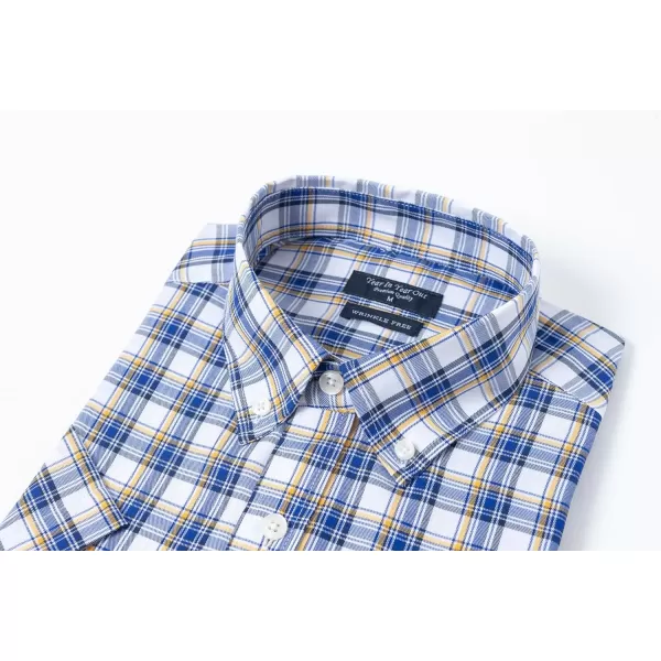 Year In Year Out Wrinkle Free Dress Shirts for Men Regular Fit Short Sleeve Button Down Shirts Business Casual Shirts