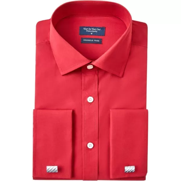 Year In Year Out French Cuff Wrinkle Free Dress Shirt for Men Regular Fit Long Sleeve Wrinkle Resistant Shirt
