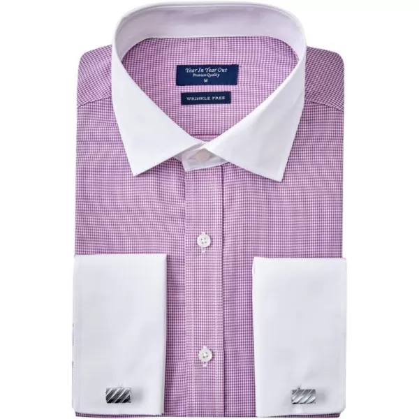 Year In Year Out French Cuff Wrinkle Free Dress Shirt for Men Regular Fit Long Sleeve Wrinkle Resistant Shirt