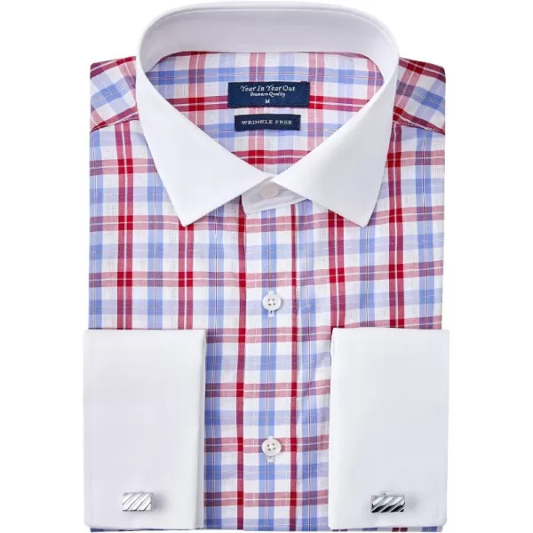 Year In Year Out French Cuff Wrinkle Free Dress Shirt for Men Regular Fit Long Sleeve Wrinkle Resistant Shirt