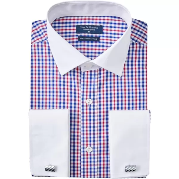 Year In Year Out French Cuff Wrinkle Free Dress Shirt for Men Regular Fit Long Sleeve Wrinkle Resistant Shirt
