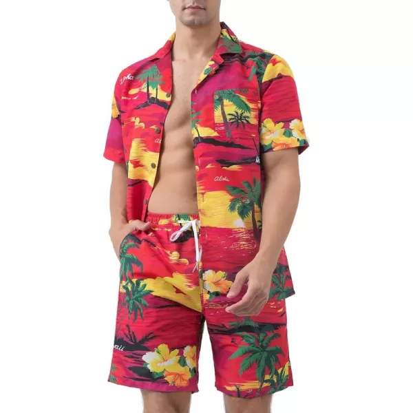 Year In Year Out Hawaiian Shirts And Shorts Sets For Men Regular Fit Casual Hawaiian Shirts Sets With Quick To Dry Effect