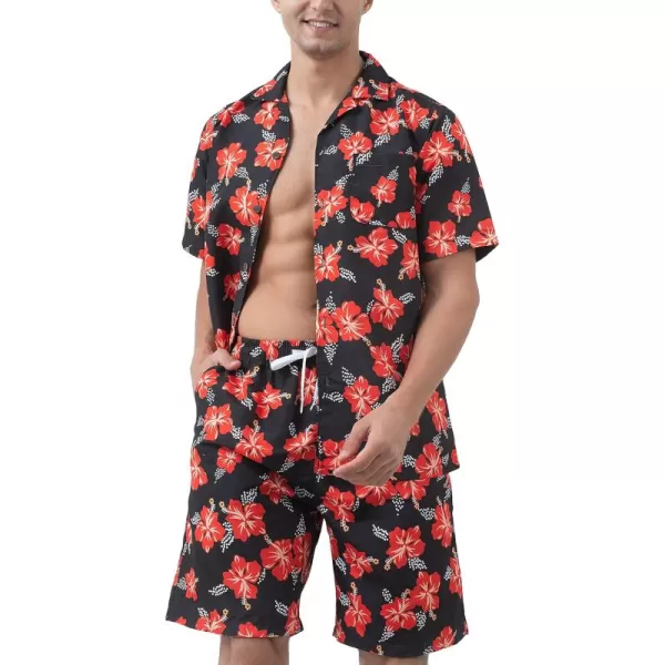 Year In Year Out Hawaiian Shirts And Shorts Sets For Men Regular Fit Casual Hawaiian Shirts Sets With Quick To Dry Effect