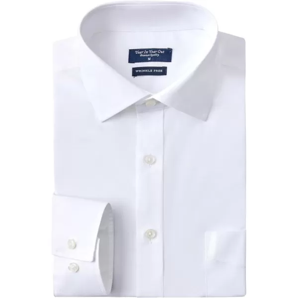 Year In Year Out Wrinkle Free Dress Shirt for Men Regular Fit Long Sleeve Wrinkle Resistant Shirt