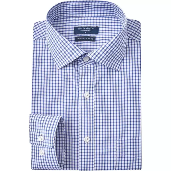 Year In Year Out Wrinkle Free Dress Shirt for Men Regular Fit Long Sleeve Wrinkle Resistant Shirt