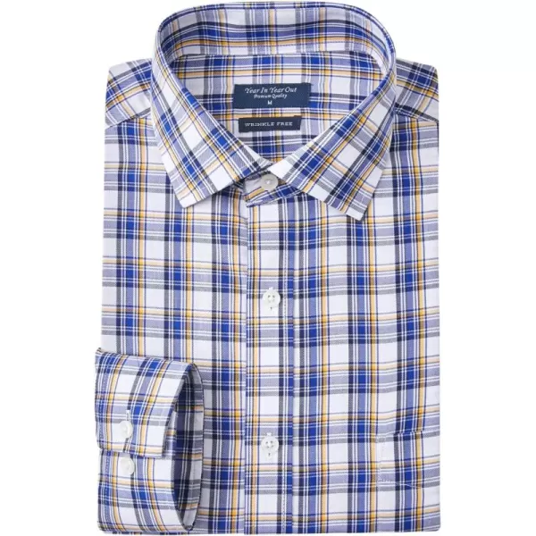 Year In Year Out Wrinkle Free Dress Shirt for Men Regular Fit Long Sleeve Wrinkle Resistant Shirt