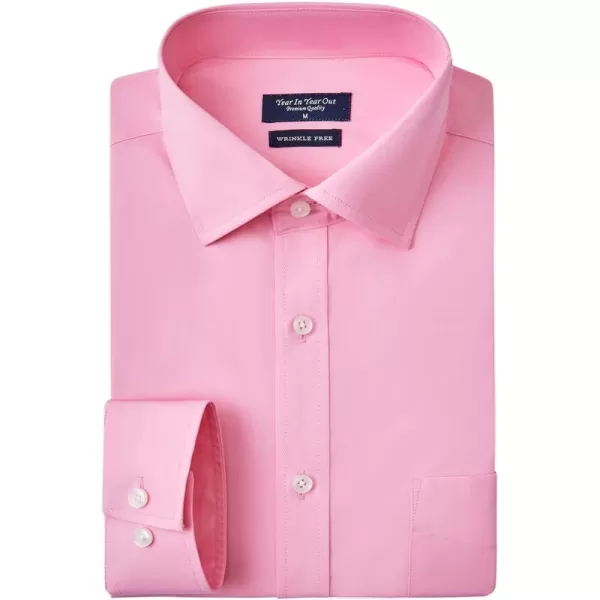Year In Year Out Wrinkle Free Dress Shirt for Men Regular Fit Long Sleeve Wrinkle Resistant Shirt