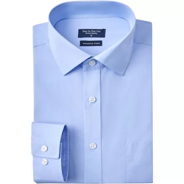 Year In Year Out Wrinkle Free Dress Shirt for Men Regular Fit Long Sleeve Wrinkle Resistant Shirt