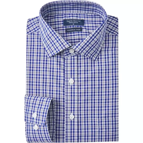 Year In Year Out Wrinkle Free Dress Shirt for Men Regular Fit Long Sleeve Wrinkle Resistant Shirt