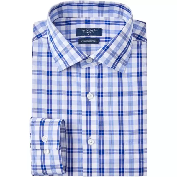 Year In Year Out Wrinkle Free Dress Shirt for Men Regular Fit Long Sleeve Wrinkle Resistant Shirt