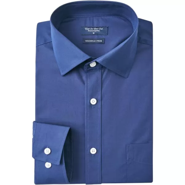 Year In Year Out Wrinkle Free Dress Shirt for Men Regular Fit Long Sleeve Wrinkle Resistant Shirt