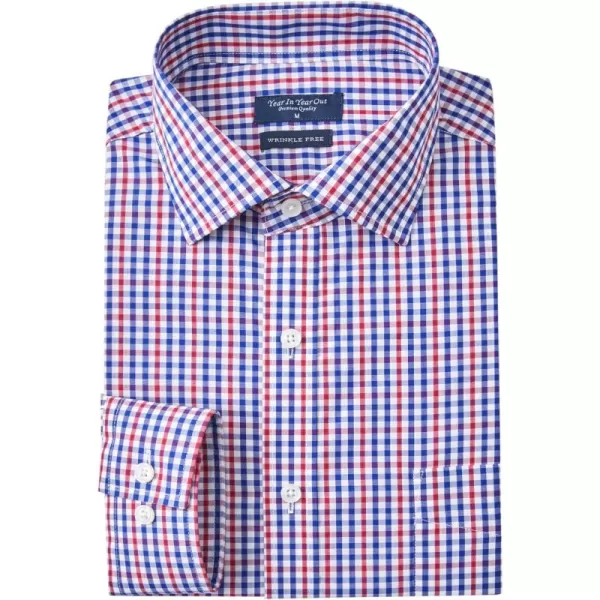 Year In Year Out Wrinkle Free Dress Shirt for Men Regular Fit Long Sleeve Wrinkle Resistant Shirt
