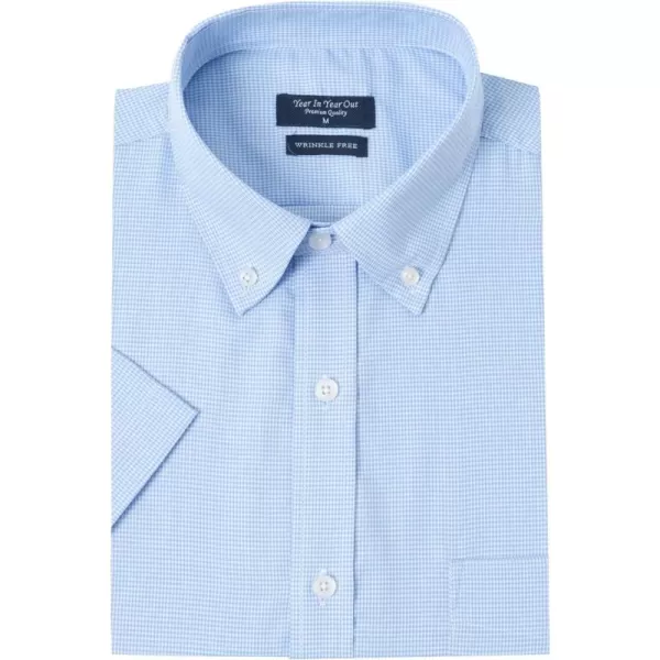Year In Year Out Wrinkle Free Dress Shirts for Men Regular Fit Short Sleeve Button Down Shirts Business Casual Shirts