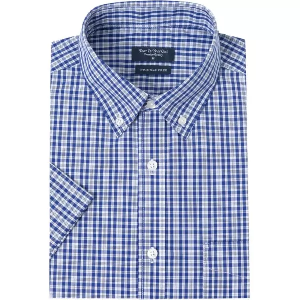 Year In Year Out Wrinkle Free Dress Shirts for Men Regular Fit Short Sleeve Button Down Shirts Business Casual Shirts