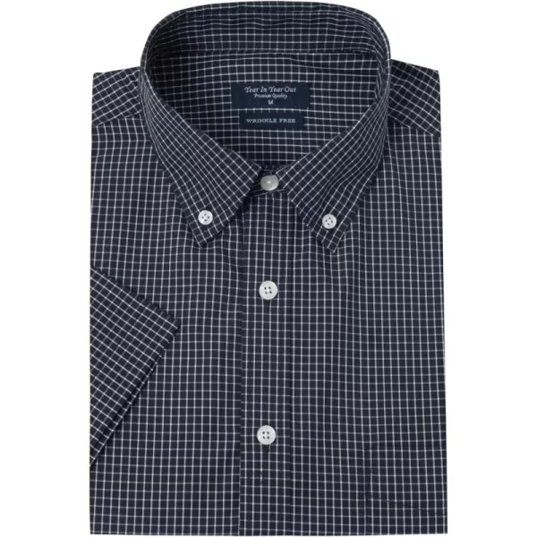 Year In Year Out Wrinkle Free Dress Shirts for Men Regular Fit Short Sleeve Button Down Shirts Business Casual Shirts