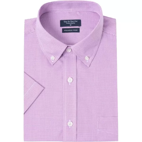 Year In Year Out Wrinkle Free Dress Shirts for Men Regular Fit Short Sleeve Button Down Shirts Business Casual Shirts