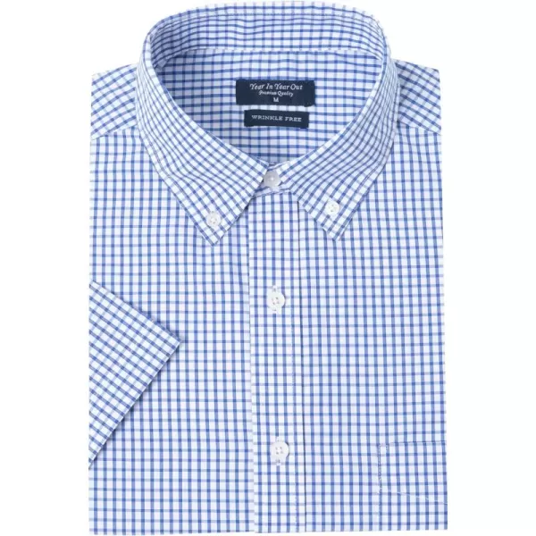 Year In Year Out Wrinkle Free Dress Shirts for Men Regular Fit Short Sleeve Button Down Shirts Business Casual Shirts