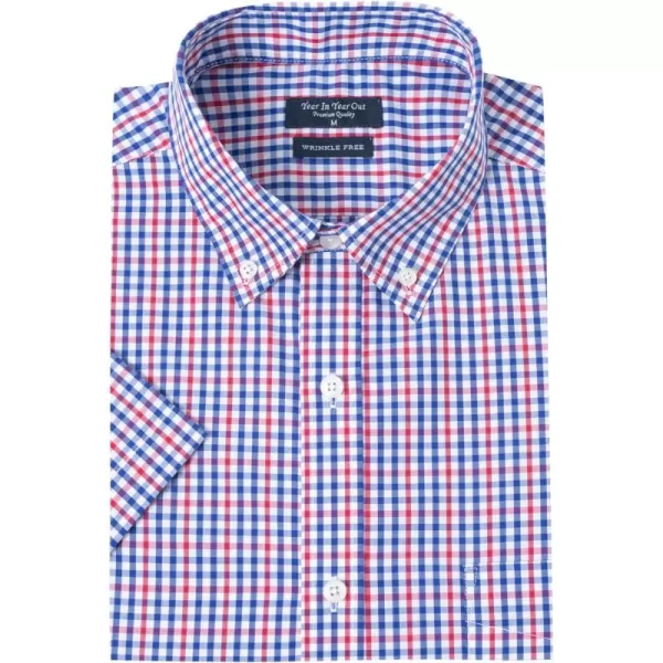 Year In Year Out Wrinkle Free Dress Shirts for Men Regular Fit Short Sleeve Button Down Shirts Business Casual Shirts