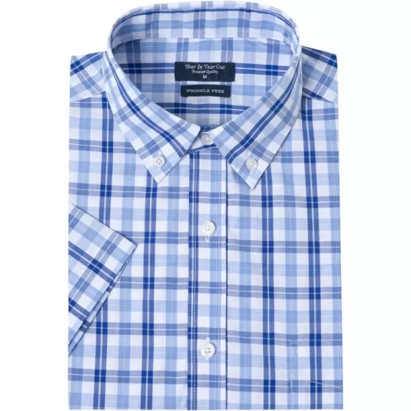 Year In Year Out Wrinkle Free Dress Shirts for Men Regular Fit Short Sleeve Button Down Shirts Business Casual Shirts