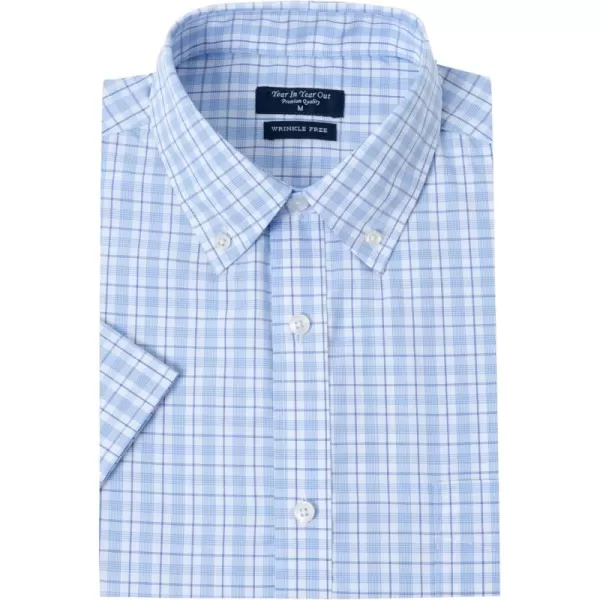 Year In Year Out Wrinkle Free Dress Shirts for Men Regular Fit Short Sleeve Button Down Shirts Business Casual Shirts