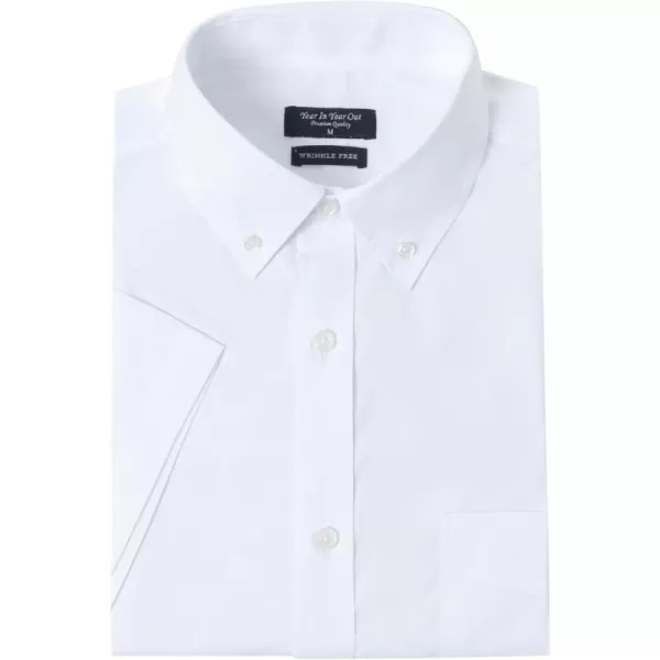 Year In Year Out Wrinkle Free Dress Shirts for Men Regular Fit Short Sleeve Button Down Shirts Business Casual Shirts