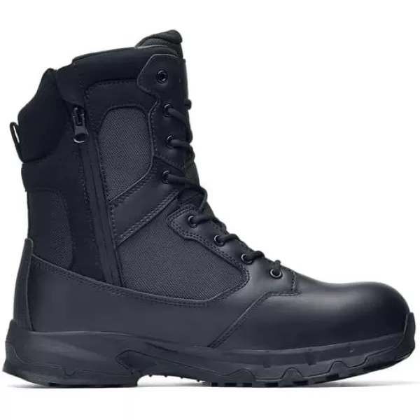 Defense, Men's, Women's, Unisex 8" or 6" Nano Composite Toe  Work Boots, Slip Resistant, Water Resistant, Black)