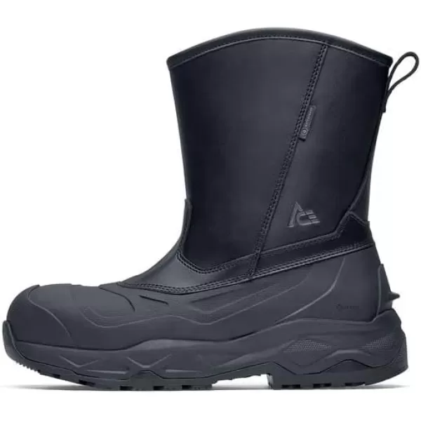 Fargo Pull-On, Men's Composite Toe  Work Boots, Slip Resistant Water Resistant, Black