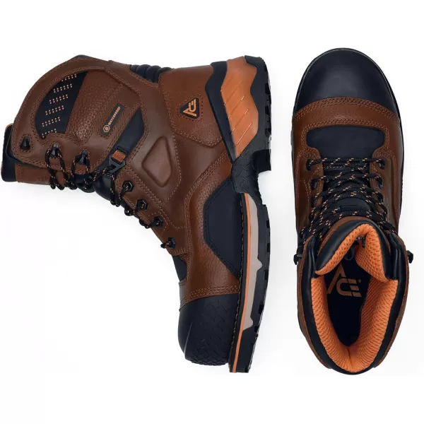 Roan Mountain, Men's 8 Inch - Nano Composite Toe,Waterproof Work Boots, Slip Resistant, Brown