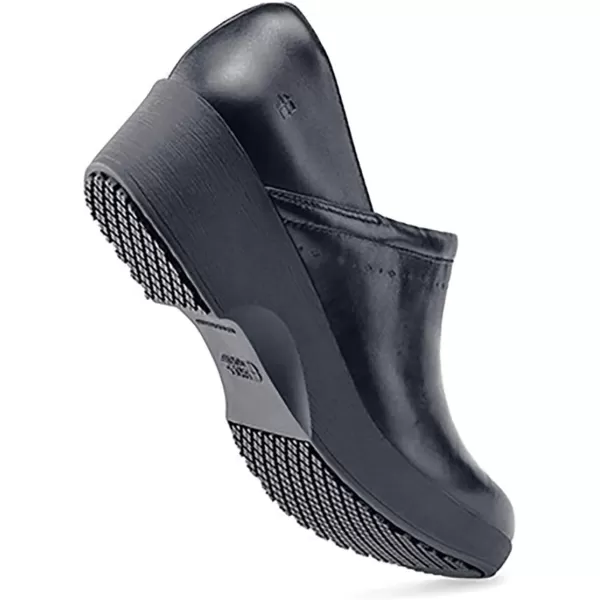 Shoes for Crews Clogs for Women, Slip Resistant, Water Resistant Slip-On Work Shoes for Food Service Chefs Kitchen Nurses Garden, Black, Leather