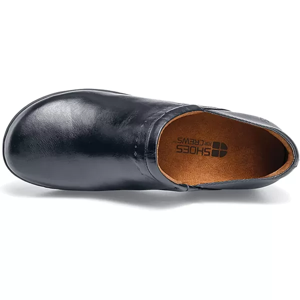 Shoes for Crews Clogs for Women, Slip Resistant, Water Resistant Slip-On Work Shoes for Food Service Chefs Kitchen Nurses Garden, Black, Leather