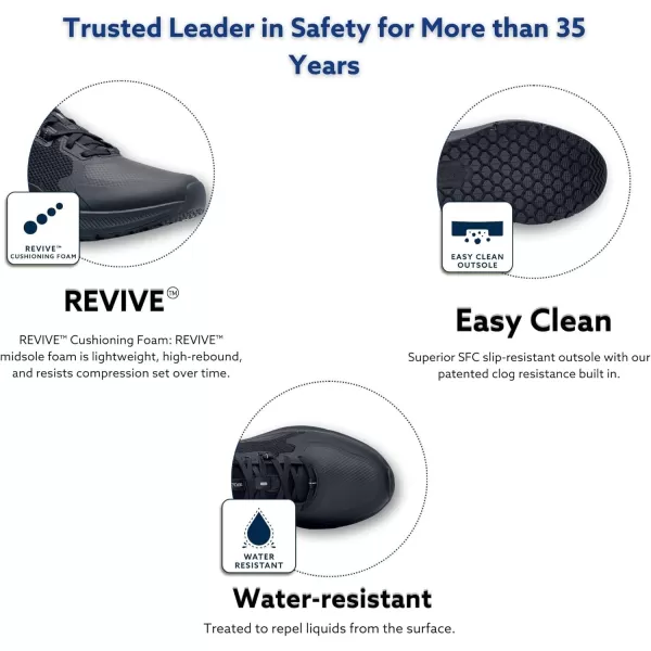 Shoes for Crews Crossing, Men's Slip Resistant Work Shoes, Healthcare and Food Service Sneakers, Water Resistant, Black or White