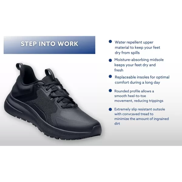 Shoes for Crews Crossing, Men's Slip Resistant Work Shoes, Healthcare and Food Service Sneakers, Water Resistant, Black or White