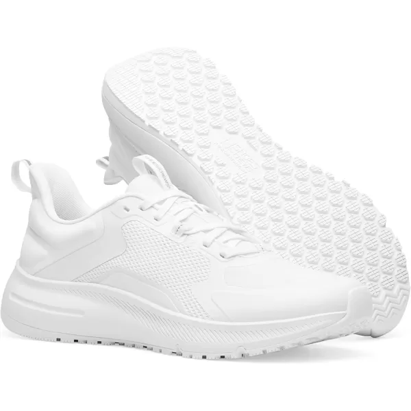Shoes for Crews Crossing, Men's Slip Resistant Work Shoes, Healthcare and Food Service Sneakers, Water Resistant, Black or White